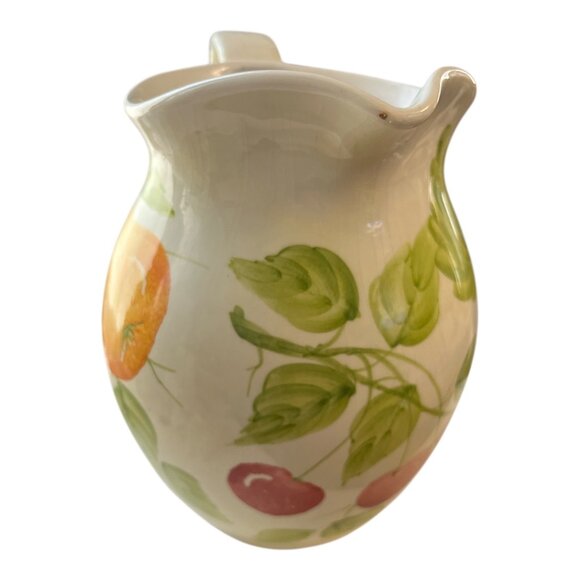 1980s-90s La Ceramica V.B.C. Hand-Painted Fruit Pitcher – Made in Italy - Picture 3 of 7